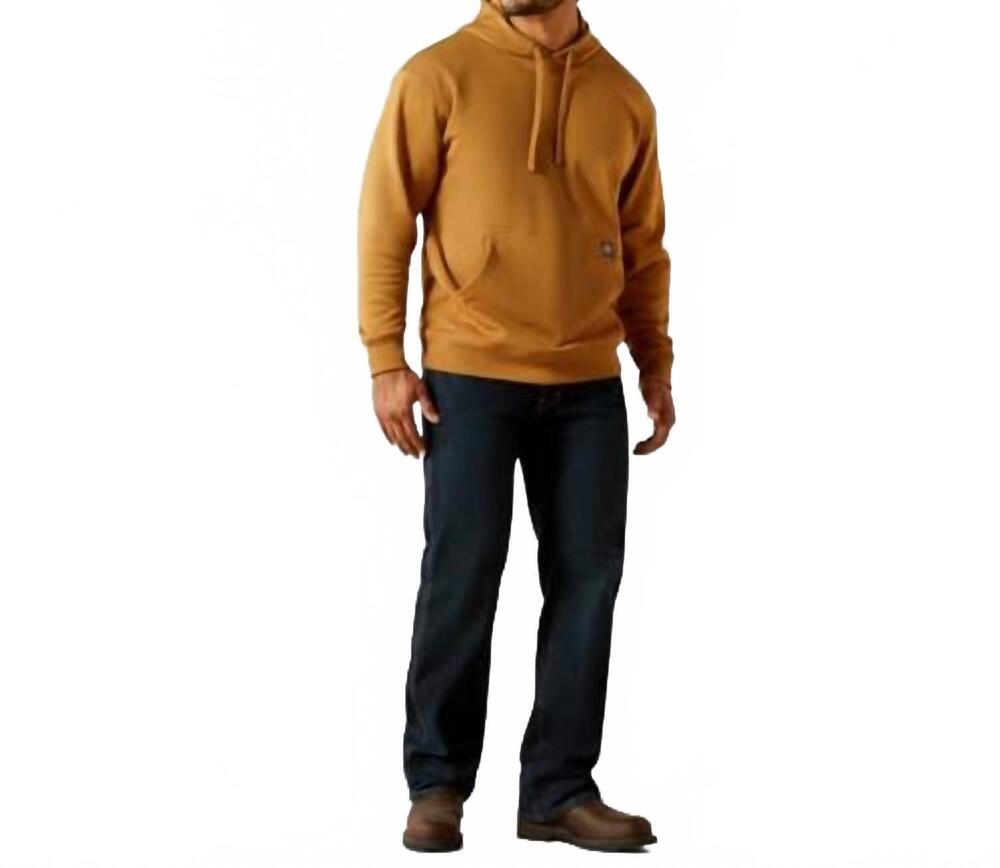 NEW ARIAT rebar graphic hoodie in dijon/mole